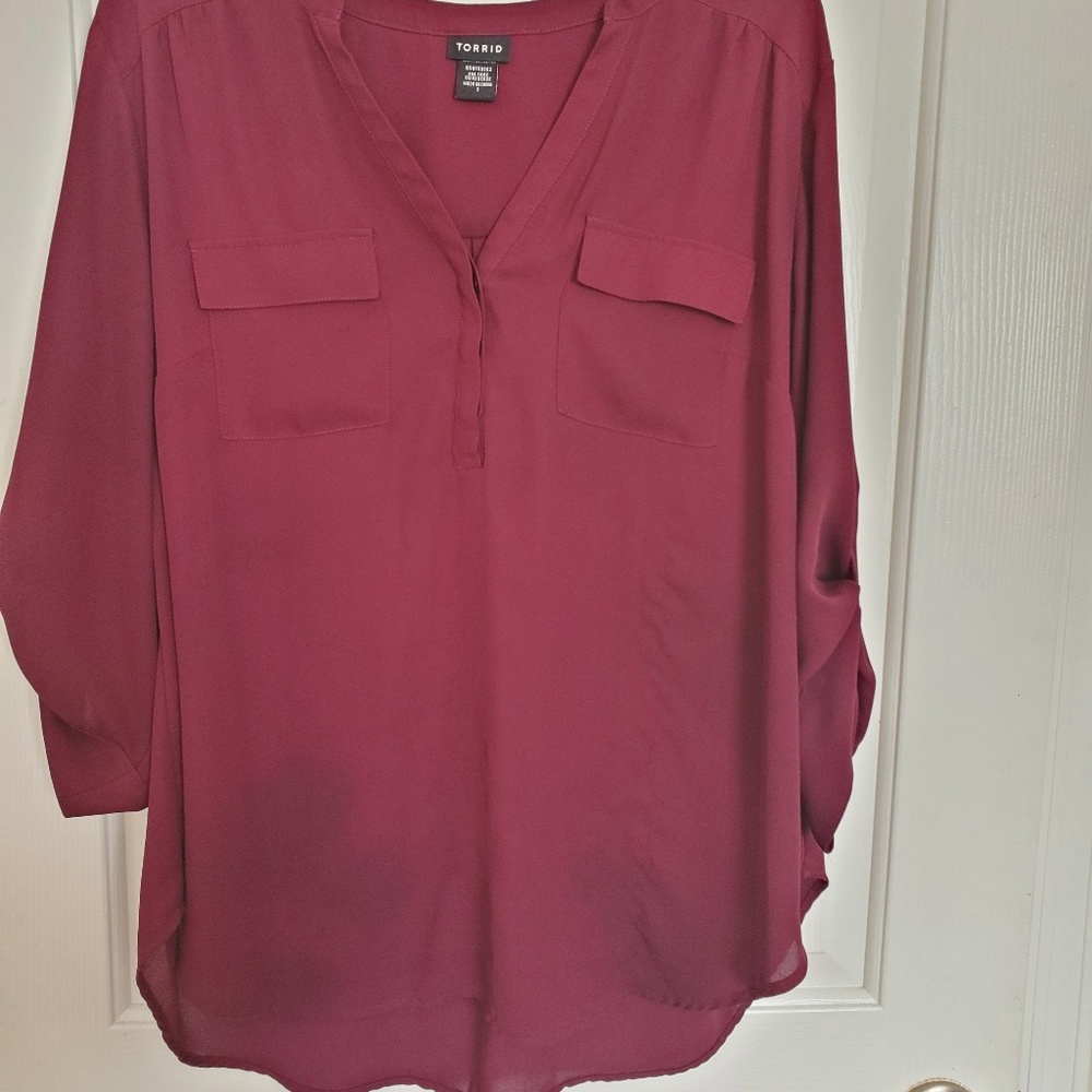 Burgundy blouse